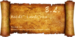Baló Lavínia névjegykártya
